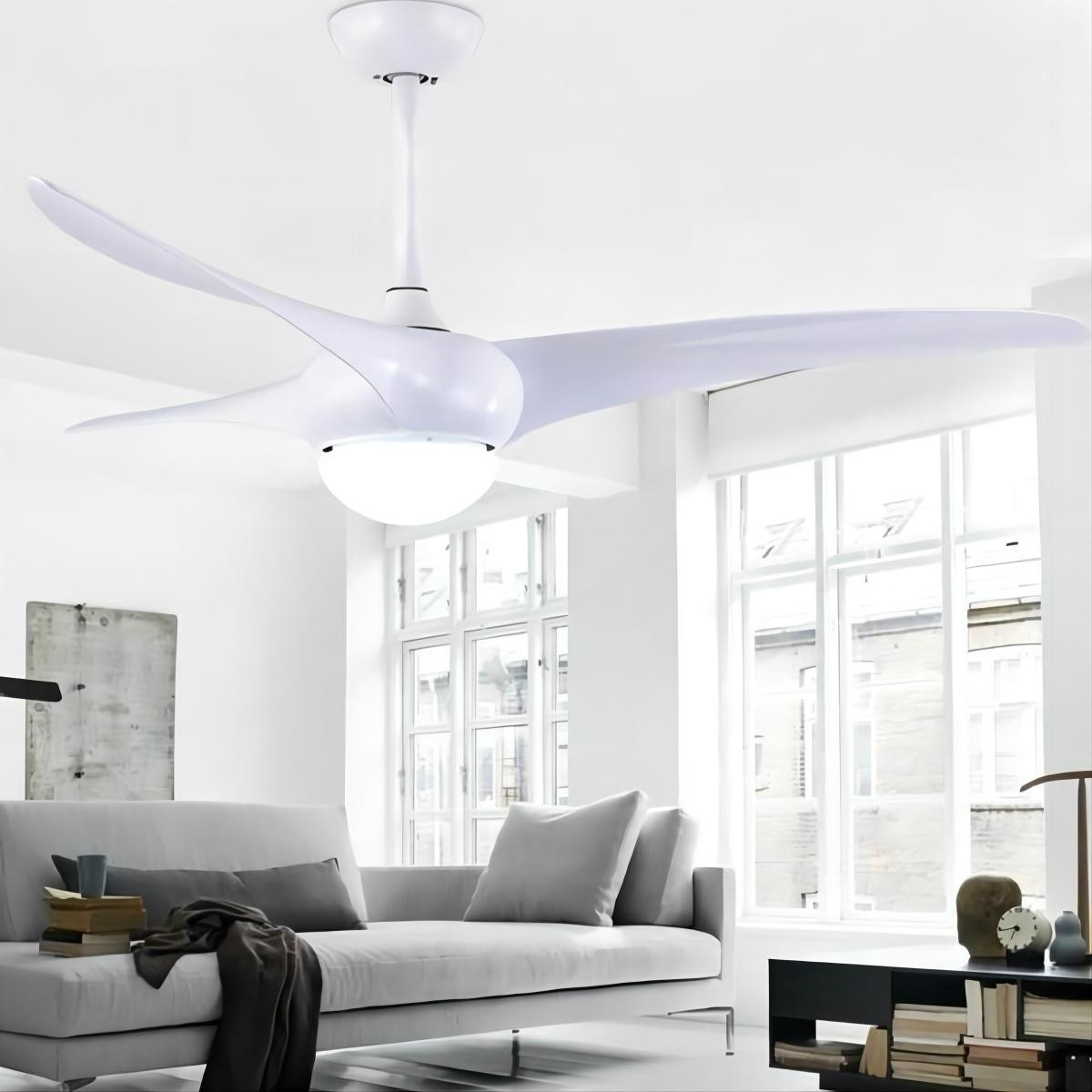 Scandinavische binnen LED metalen plafondventilator HL54