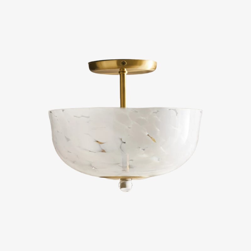 Clea ronde glazen plafondlamp - gestippelde kap voor slaapkamer- en halverlichting HL1892