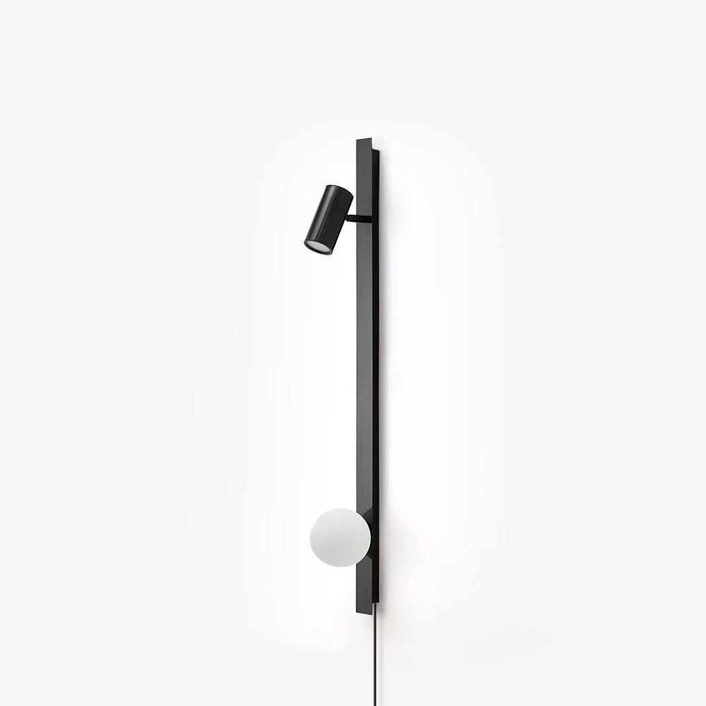 Moderne zwarte lineaire wandlamp met lange arm HL1123