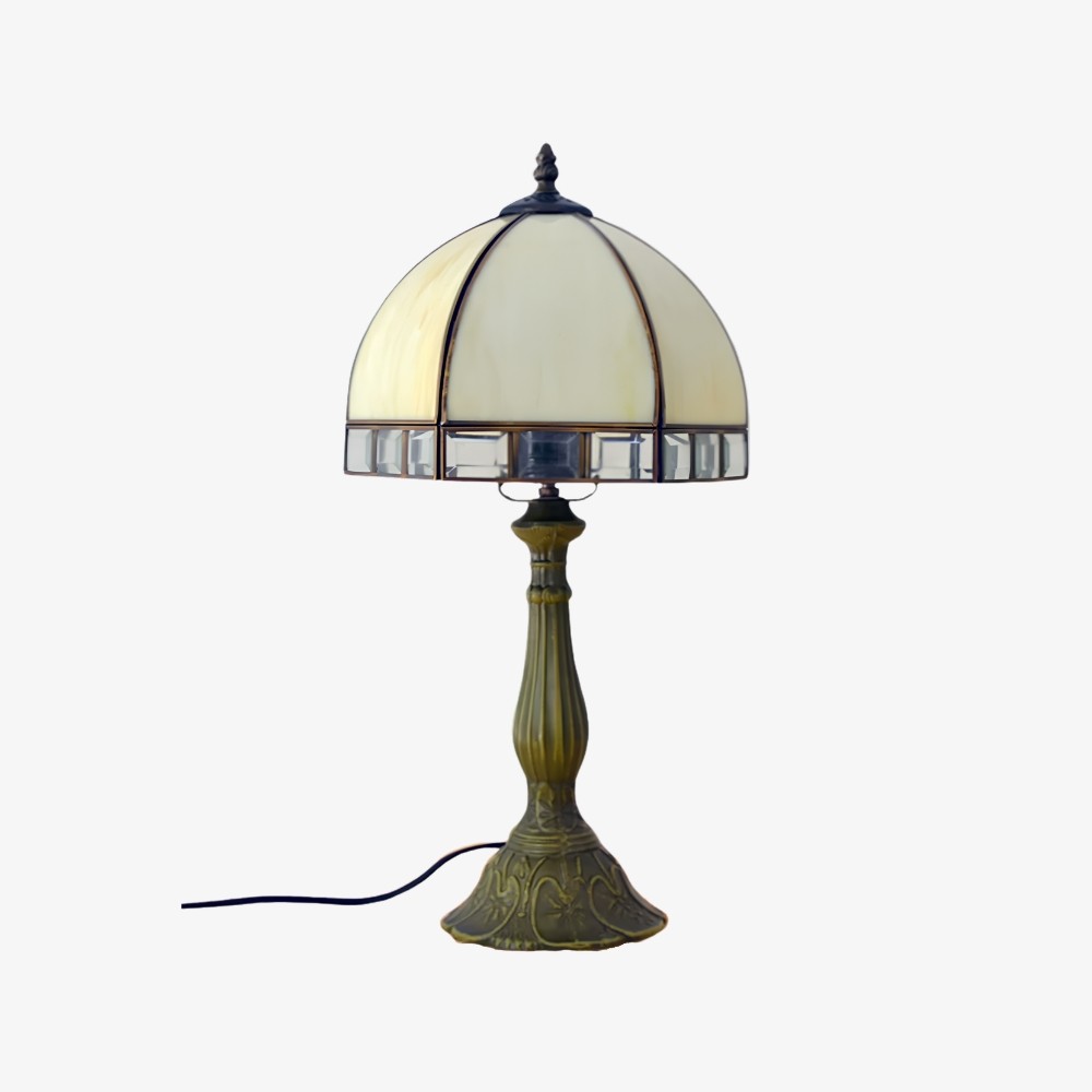TF Tivanny Art Deco tafellamp met glas-in-lood - Vintage stijl voor slaapkamer of woonkamer HL3566
