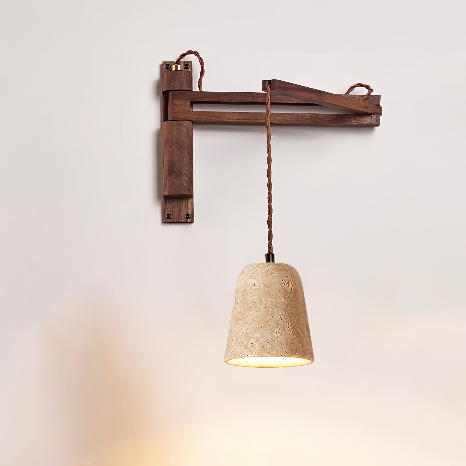 Verstelbare travertin koepel wandlamp HL2935