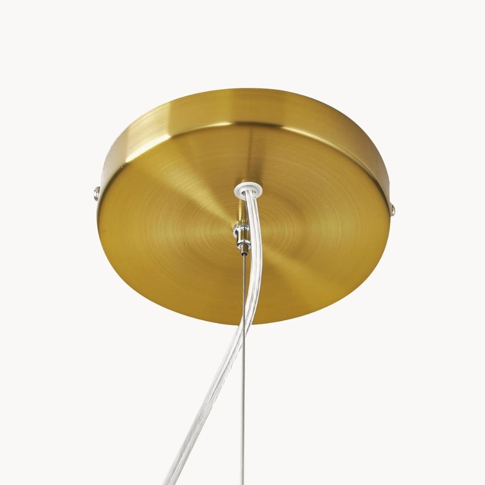 Glissora Soft Curved Glass Pendant Light - Hanglamp van glas en metaal voor eetkamer en keukeneiland HL1981