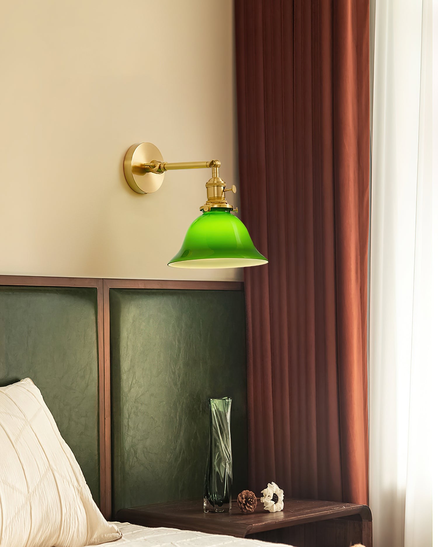 Gepersonaliseerde groene klokvormige wandlamp HL538