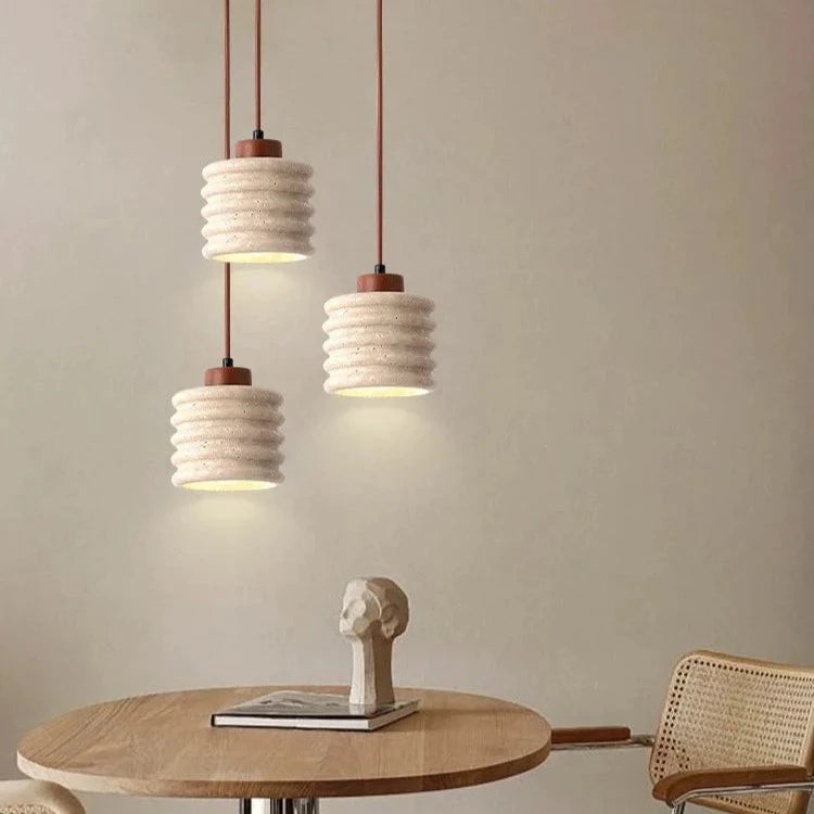 Hanglamp HL3488 van travertijn, gele grotsteen