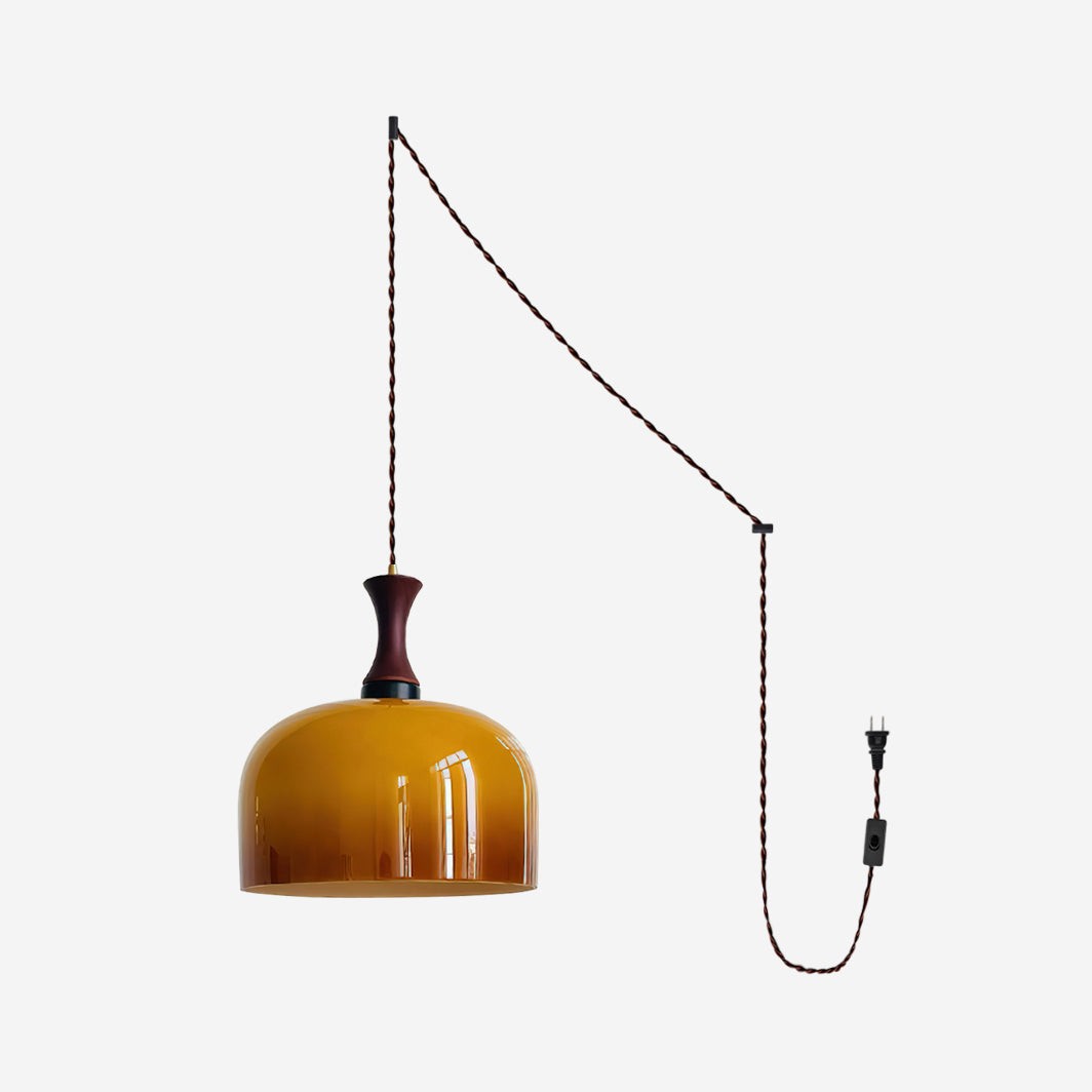 Lacey glazen hanglamp met stekker HL2667