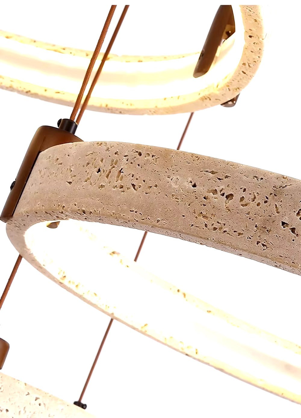 Eenvoudige ronde travertijn hanglamp HL974