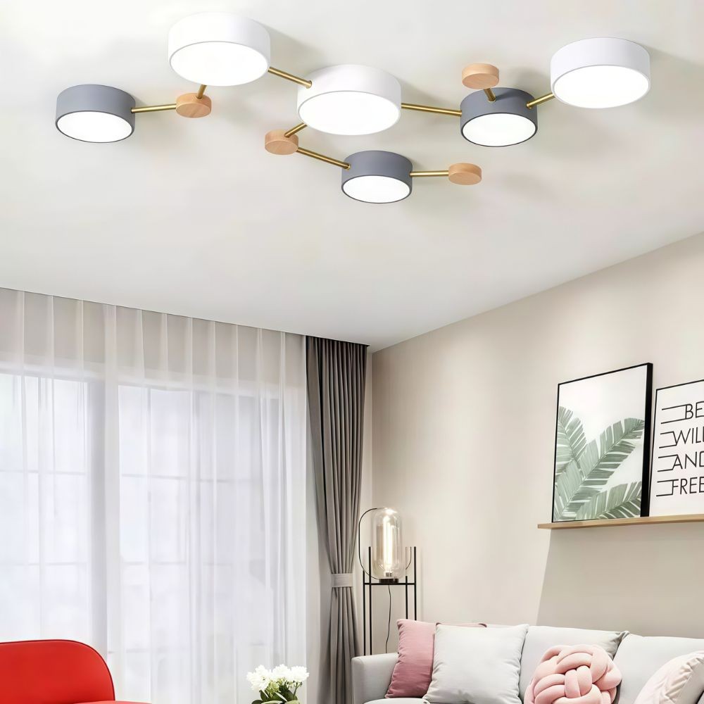 Nordic ronde LED plafondlamp - houten taklamp voor slaapkamer HL1347