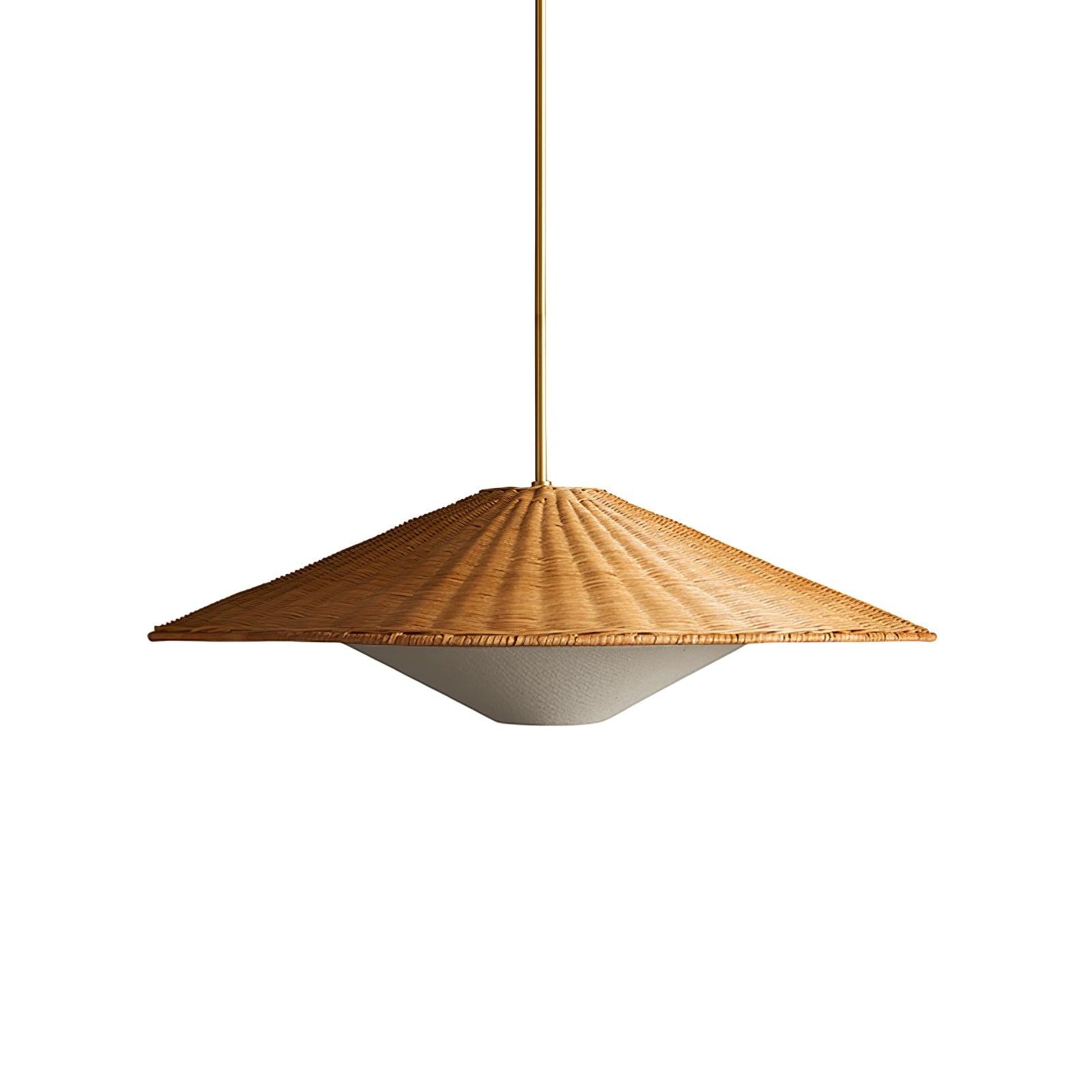 Hanglamp in de vorm van een rotan hoed, geschikt voor de woonkamer HL796