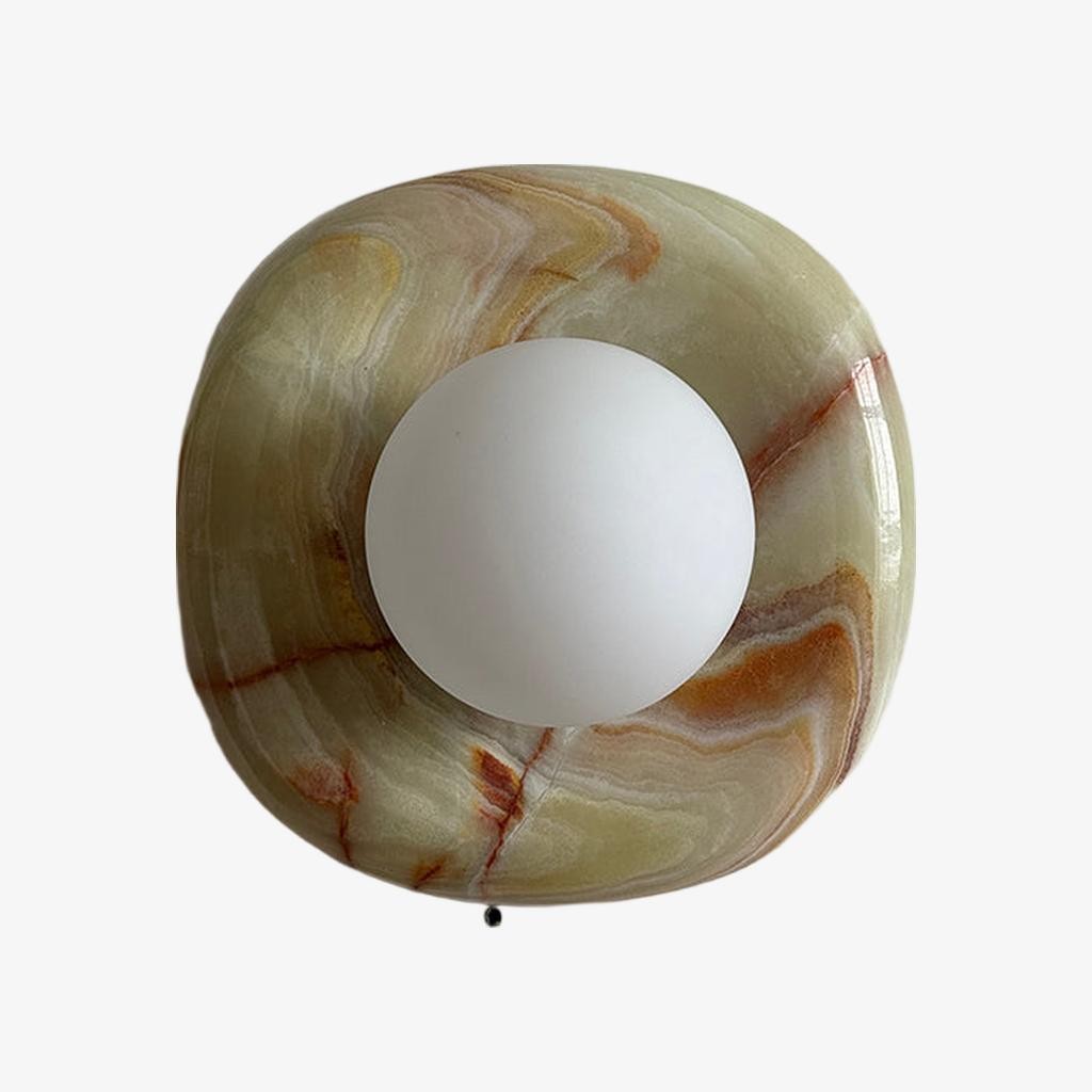 Oria moderne vierkante of ronde jade wandlamp met albasten kap voor slaapkamer of badkamer (HL2552)