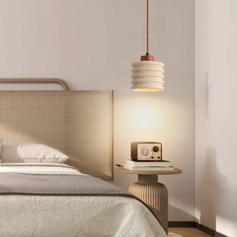 Hanglamp HL3488 van travertijn, gele grotsteen