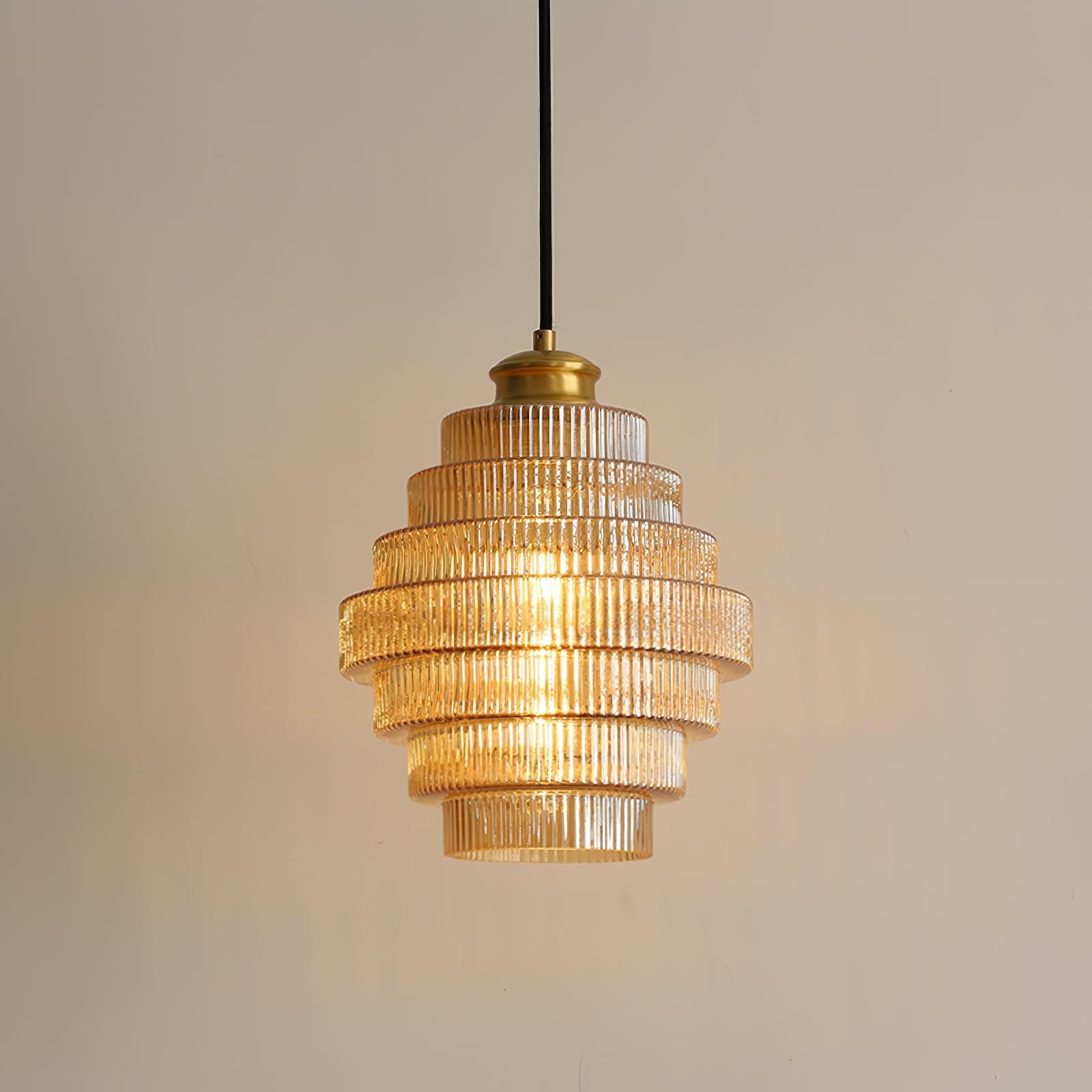 Moderne Creatieve Hanglamp van Geplooid Glas - Flesvormige Hanglamp voor de Eetkamer HL615