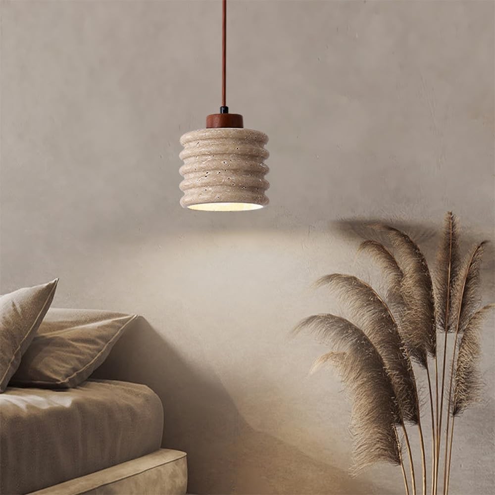 Hanglamp HL3488 van travertijn, gele grotsteen