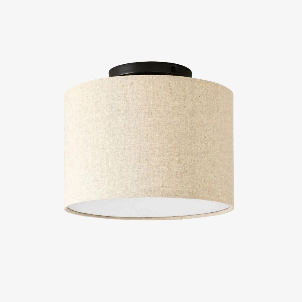 Jelvane Drum Flush Mount met stoffen kap HL1480