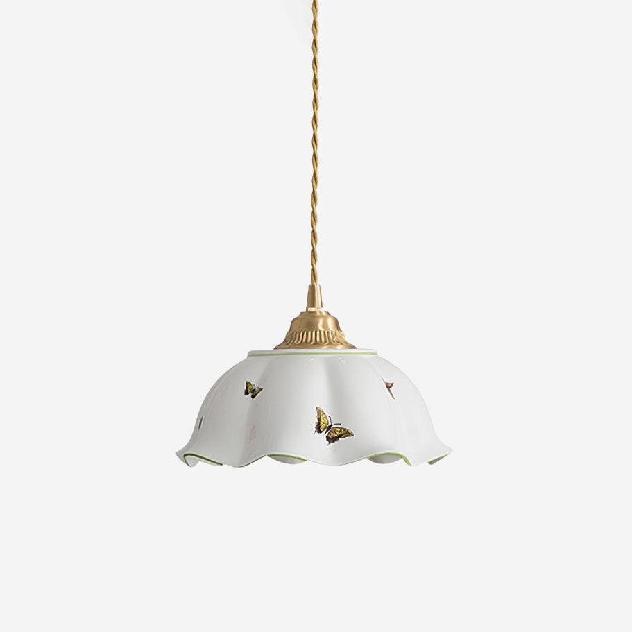 Retro crèmekleurige keramische hanglamp HL959
