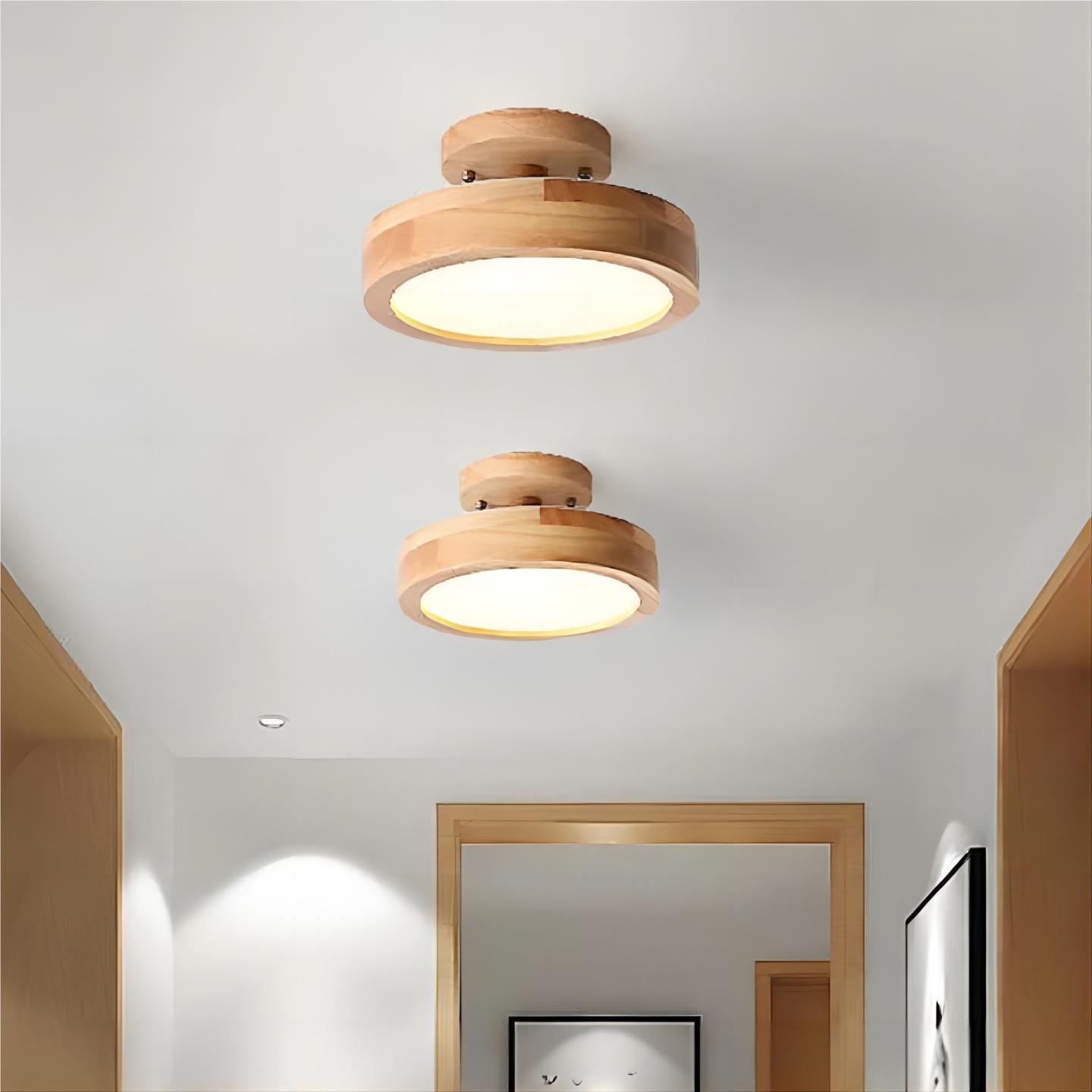 Scandinavische Macaroon Houten Ronde Plafondlamp HL152