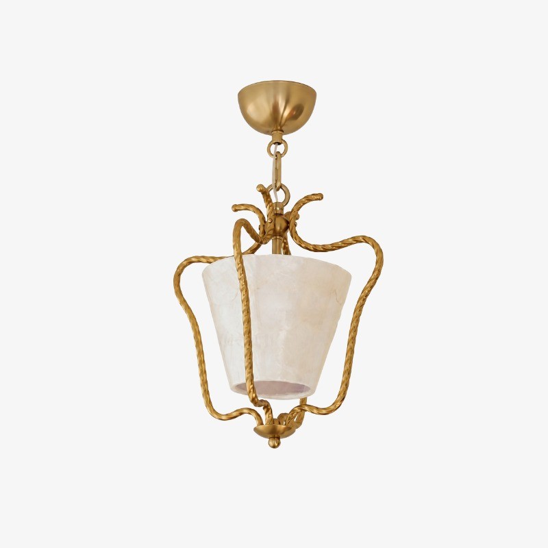 Lunavera Mid-Century Capiz Shell Drum Plafondlamp voor Balkon en Hal HL3528
