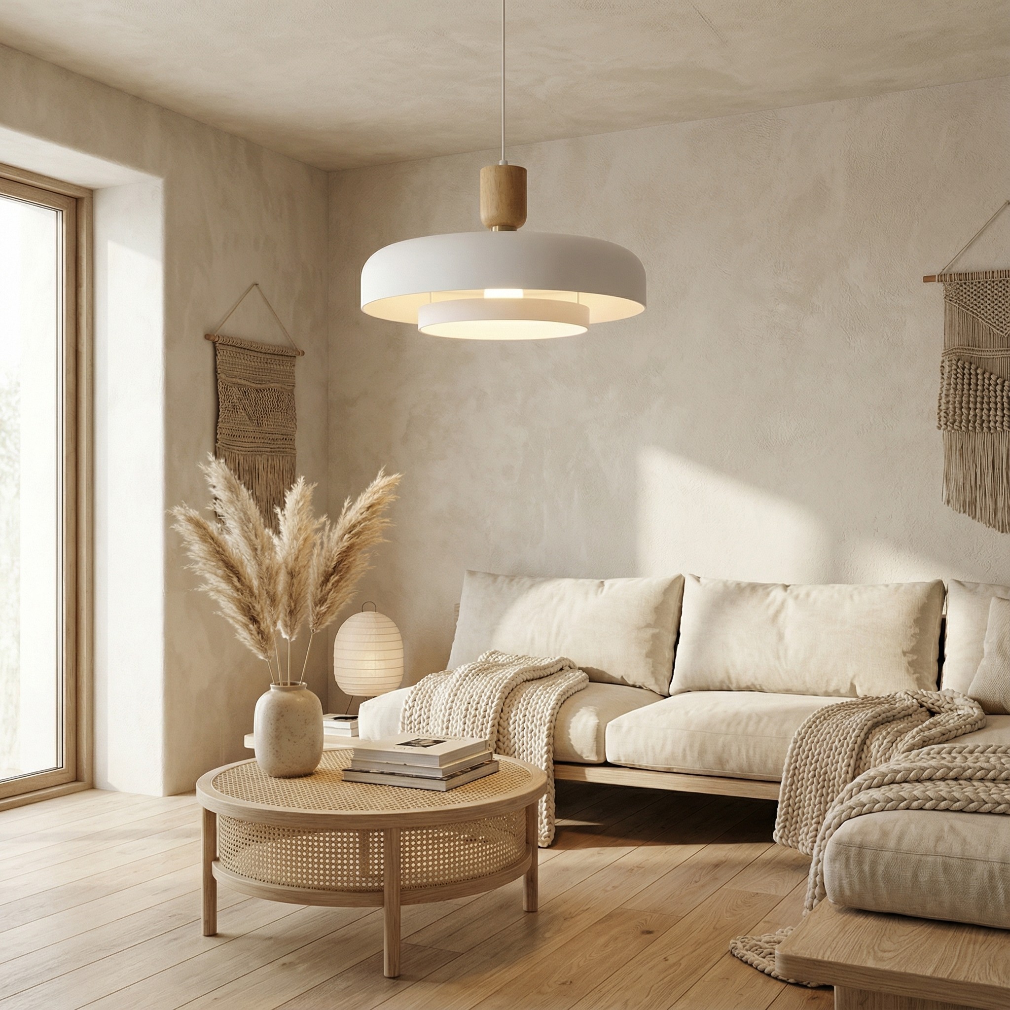 Orbulis Ronde Hanglamp met Houtnerf - Moderne Metalen Hanglamp voor de Eetkamer HL2366