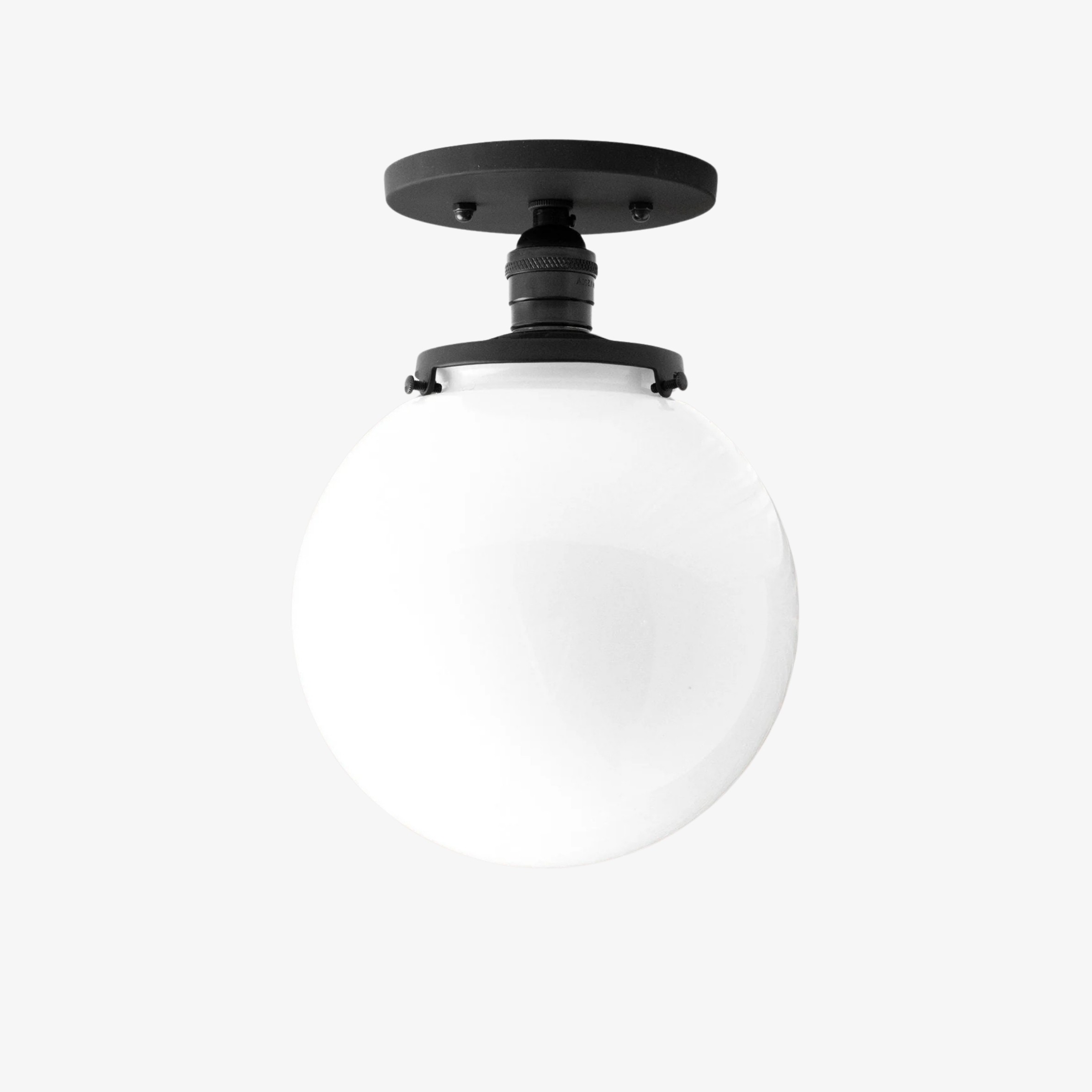 Glorica Glazen Mid Century Semi-Flush Plafondlamp - Witte Opaal Glazen Bol Armatuur HL1730