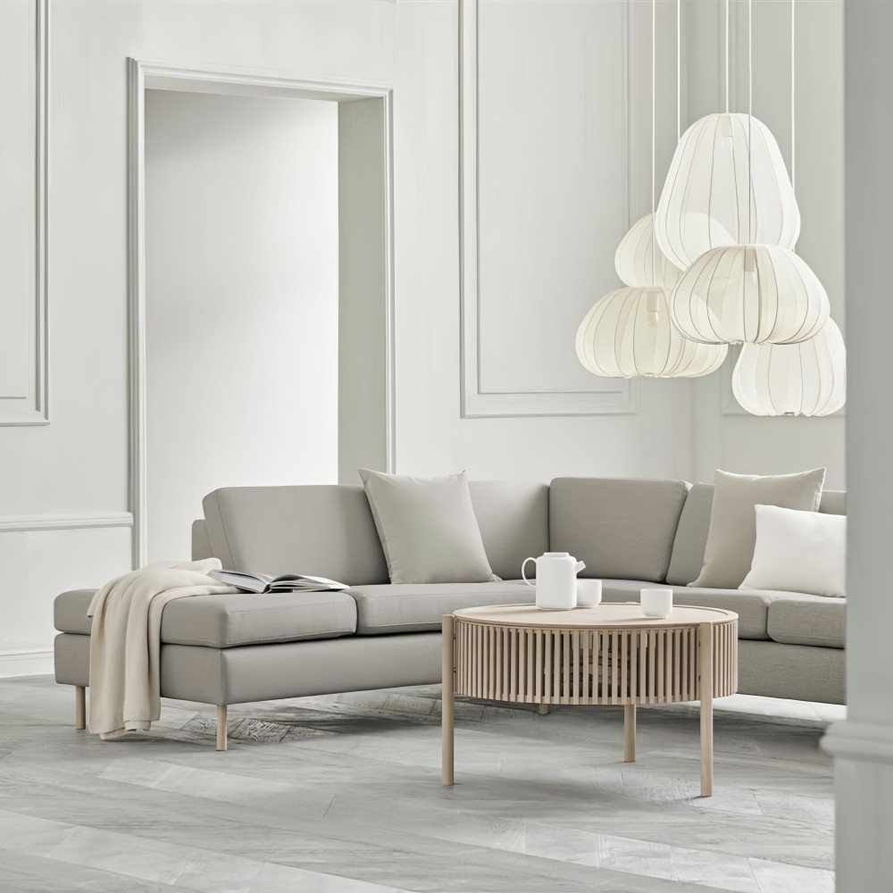 Witte stoffen hanglamp - Nordic lantaarnkap voor slaapkamer HL1316