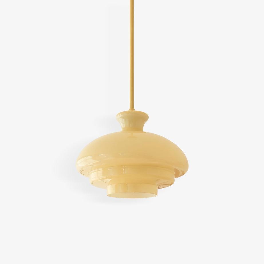 Ronde gele stijlvolle eenvoudige glazen hanglamp HL638