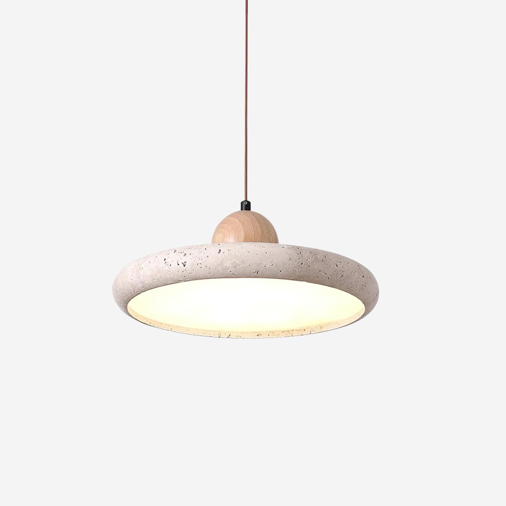 Moderne minimalistische houten travertijn schijf hanglamp HL586