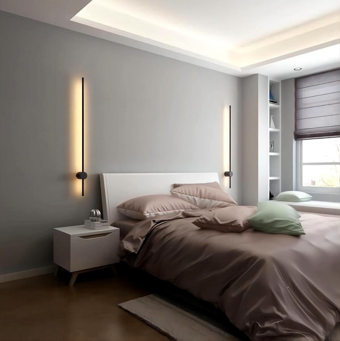 Industriële zwarte lineaire LED wandlamp HL159