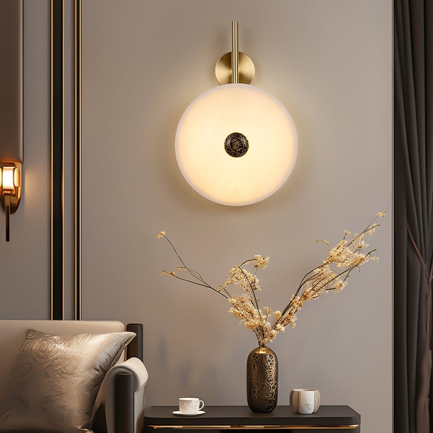Lichte luxe schijfvormige wandlamp HL346
