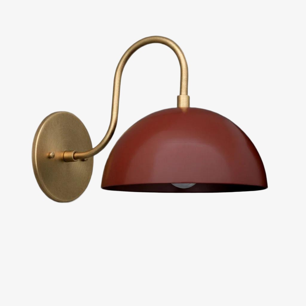 Curva Metalen Industriële Wandlamp - Gebogen Messing Arm - Gehamerde Koepellamp HL1770