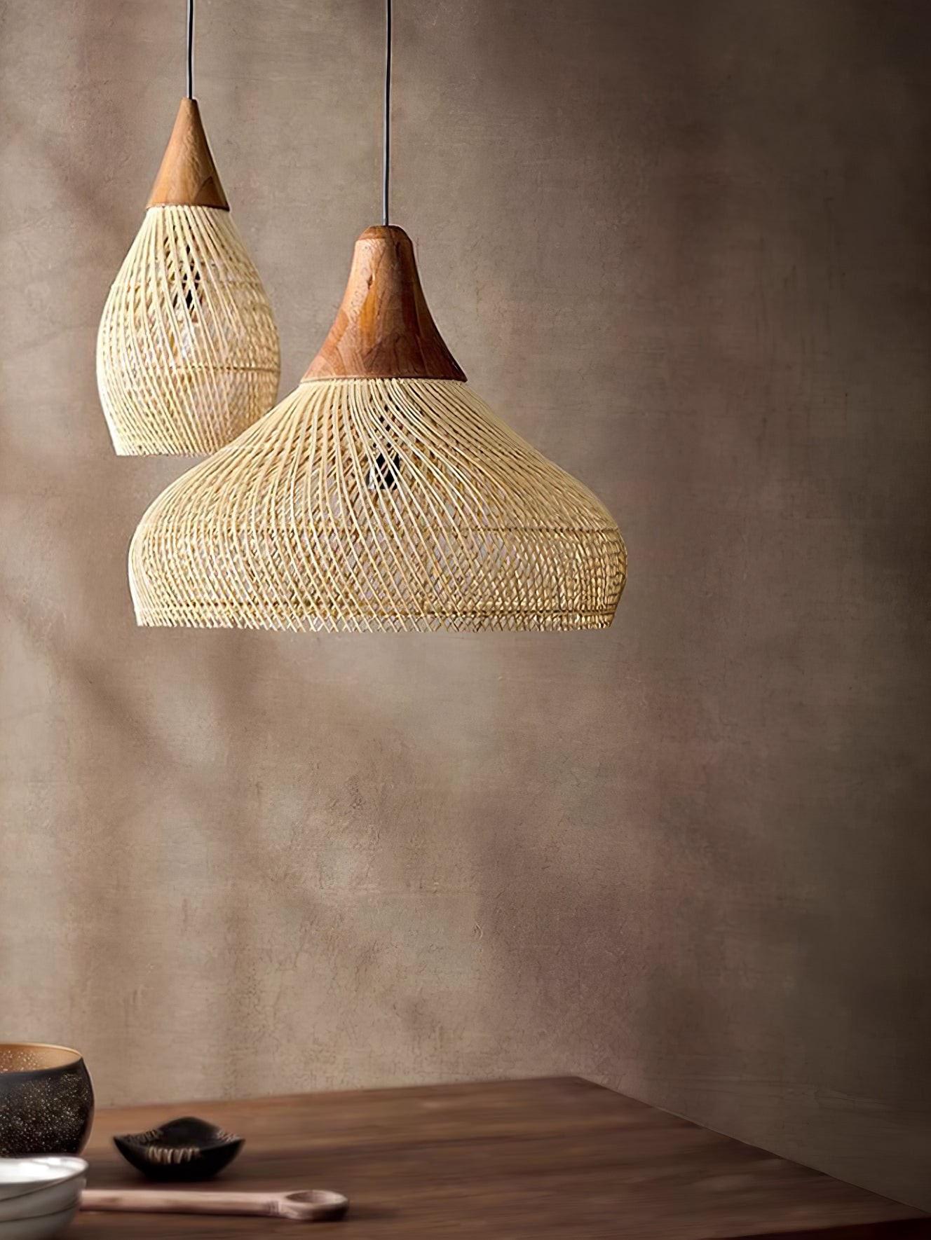 Harp gevlochten rotan hanglamp HL1402