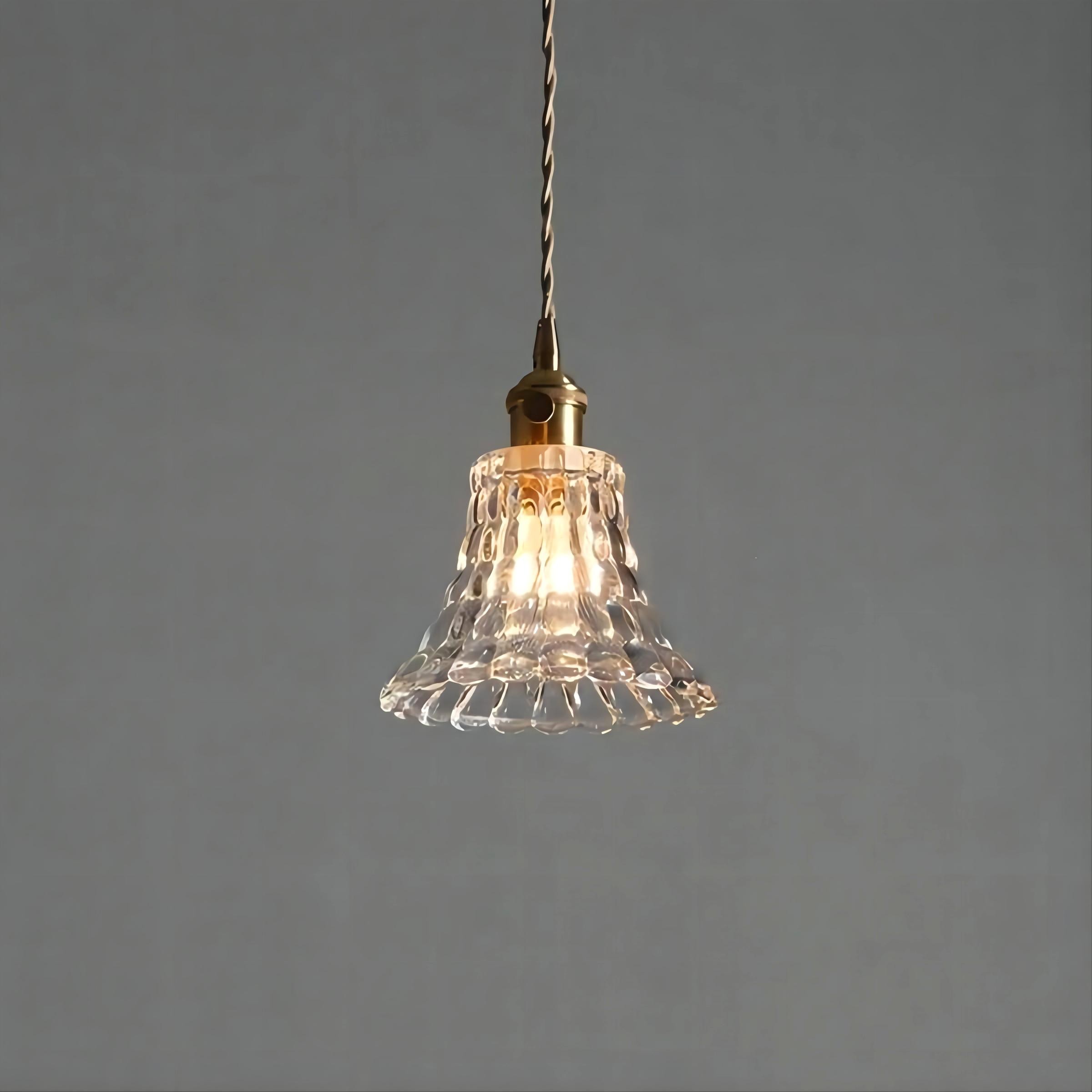 Antiek helder geribbeld glas Slaapkamer keuken hanglamp HL48