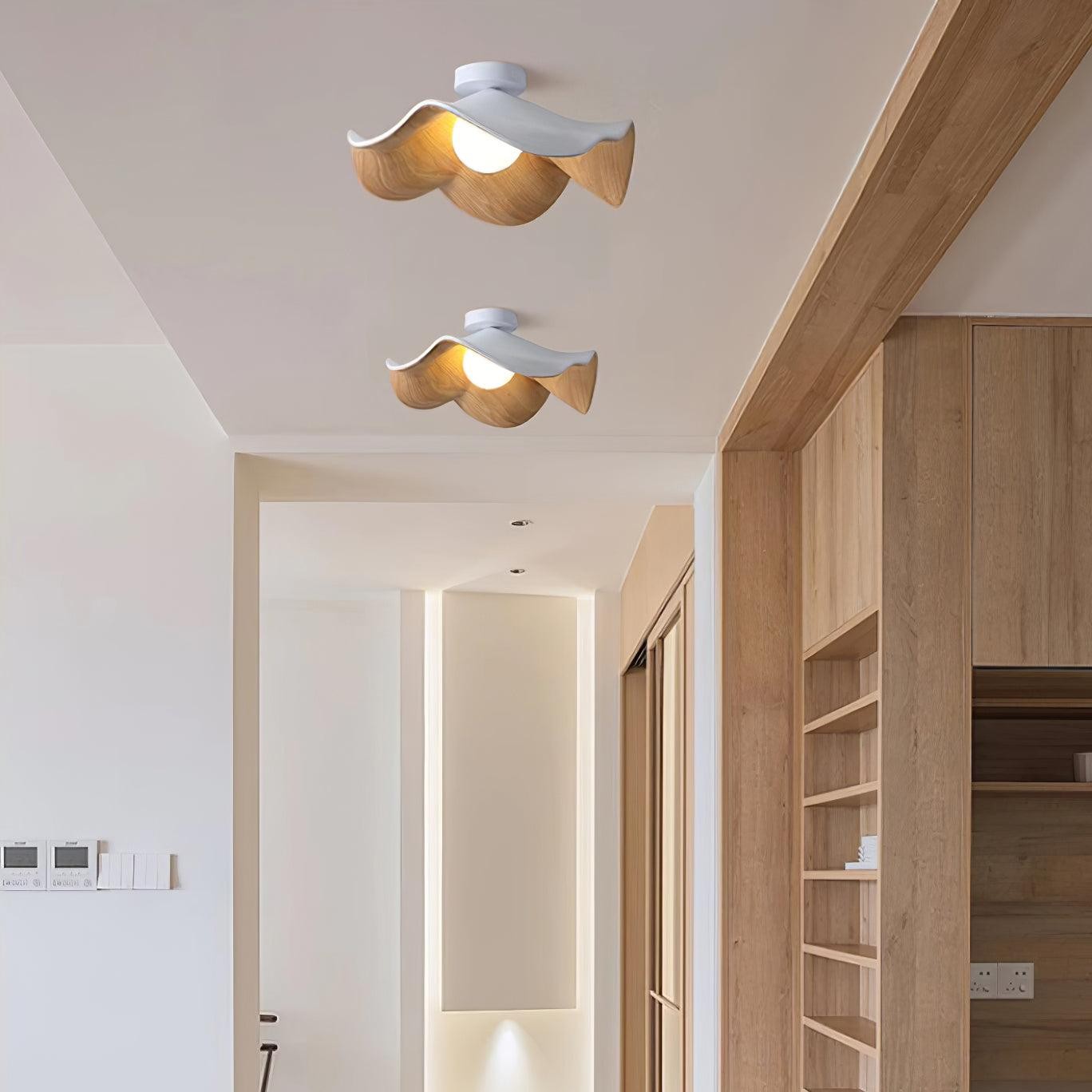 Nieuwe moderne eenvoudige plafondlamp met walnootnerf HL510