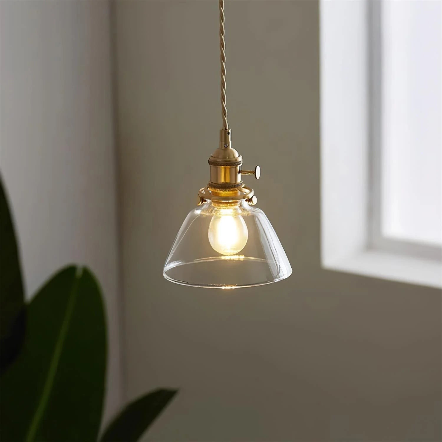 Jasmine Vintage messing glazen hanglamp HL3503