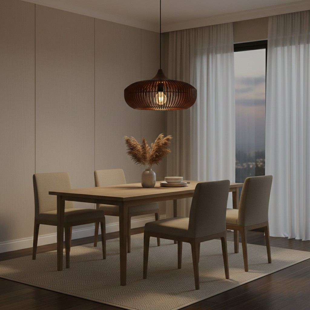 De Halo of Zen Japandi houten hanglamp HL3390