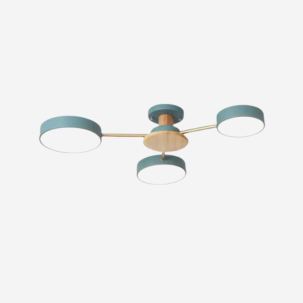 Moderne plafondlamp met takkenschijf - LED-lamp van hout voor eetkamer HL1345
