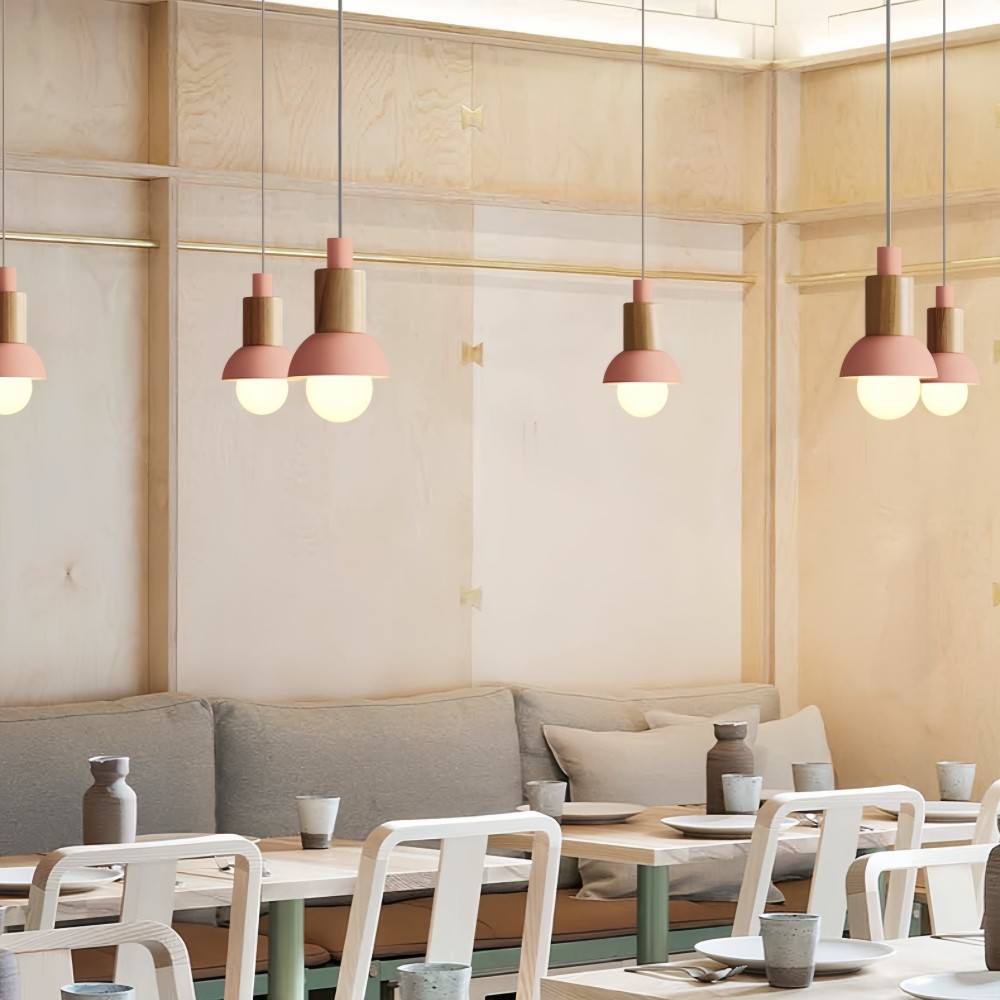 Macaron Iron Hanglamp - Geometrische Houten Lamp voor de Entree HL1065