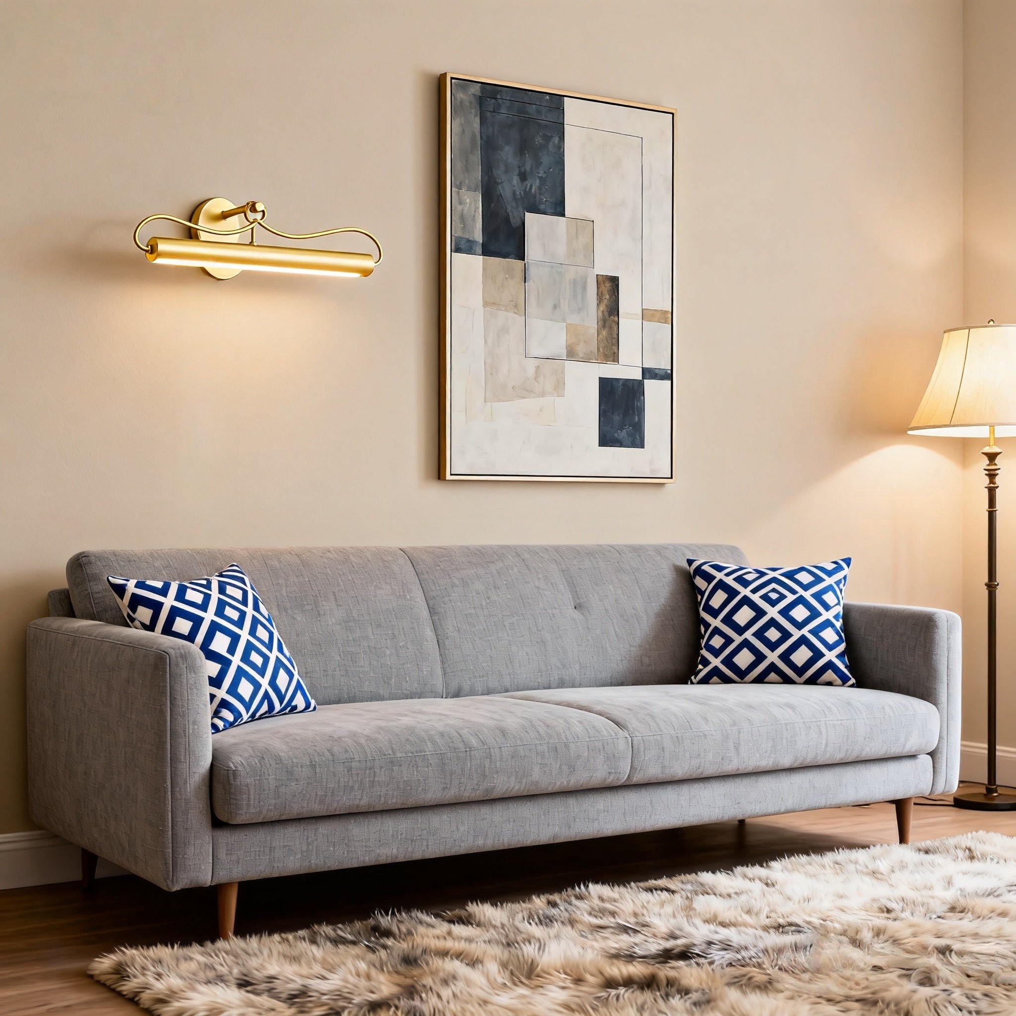 Aurix schilderijlamp met gebogen arm - elegante wandverlichting voor kunst- en woonruimtes HL2004