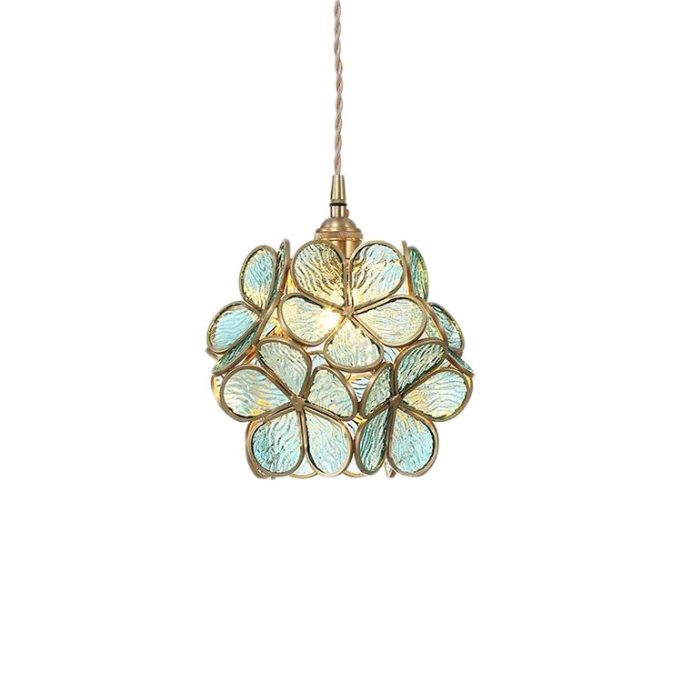 Romantische handgeblazen glazen bloemblad hanglamp HL47