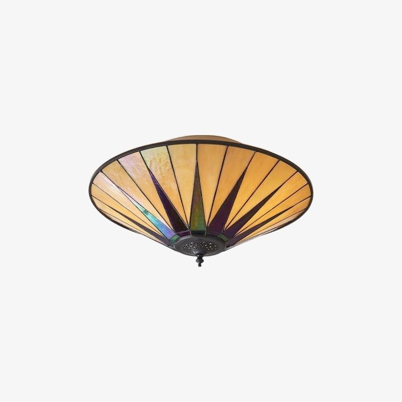 TiffStar Elegant Art Glass Flush Ceiling Light - Vintage-geïnspireerde plafondlamp voor thuisinterieurs HL2015