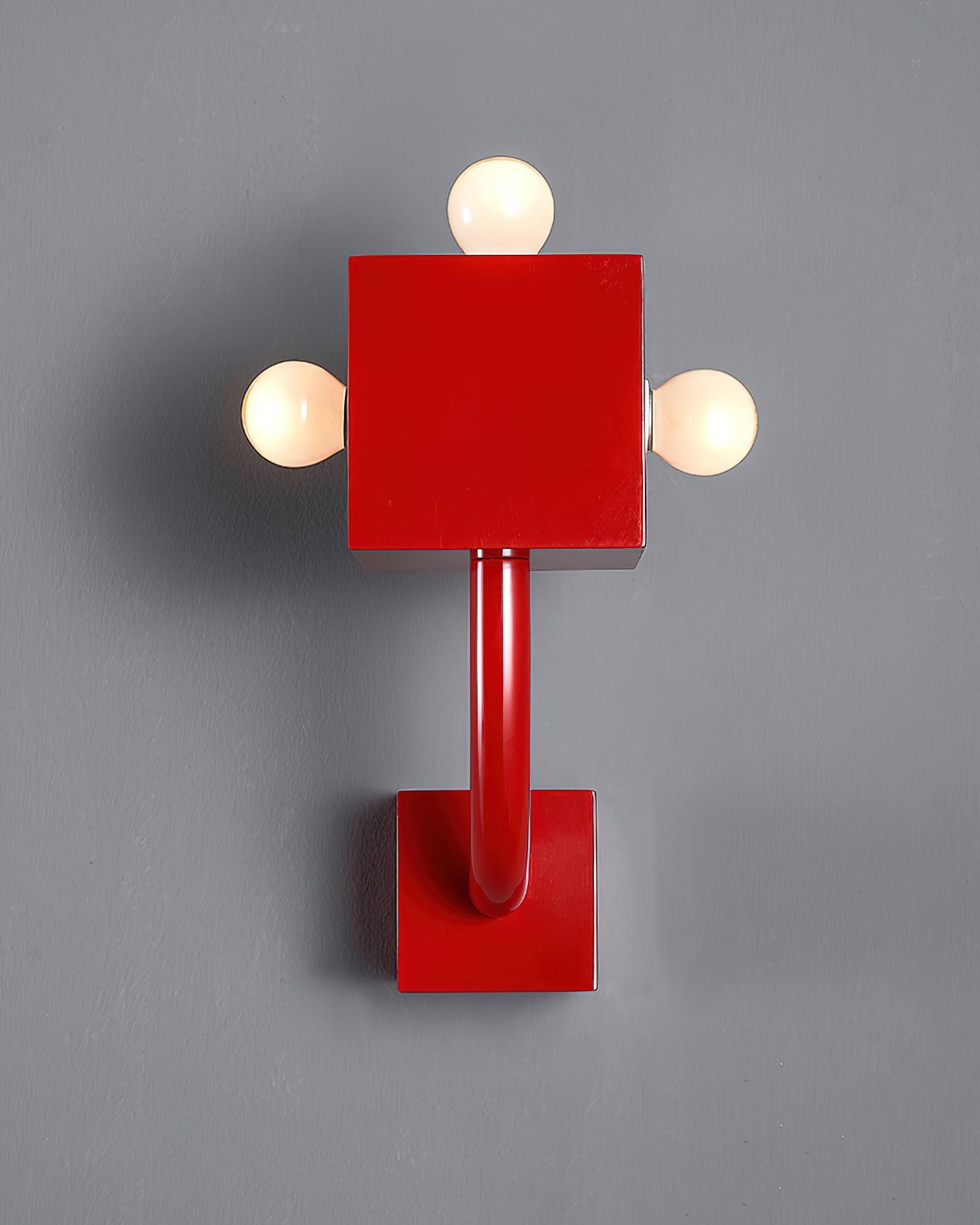 Rode kubus metalen wandlamp HL792