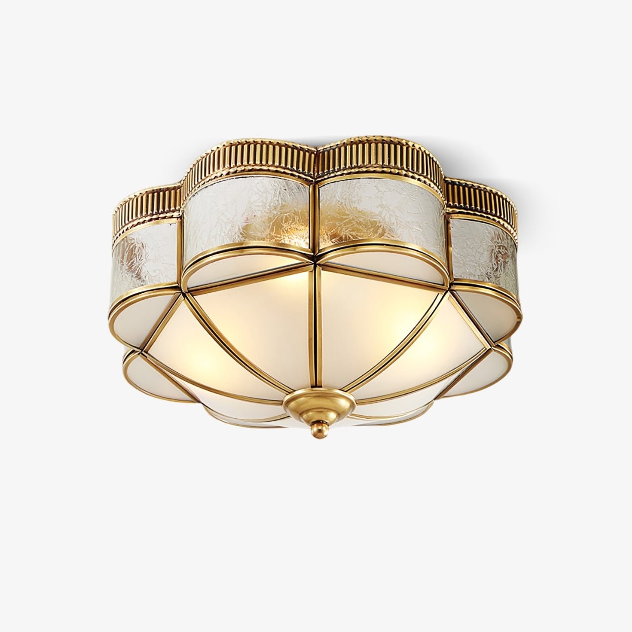 Plafondlamp met koepel van messing HL391