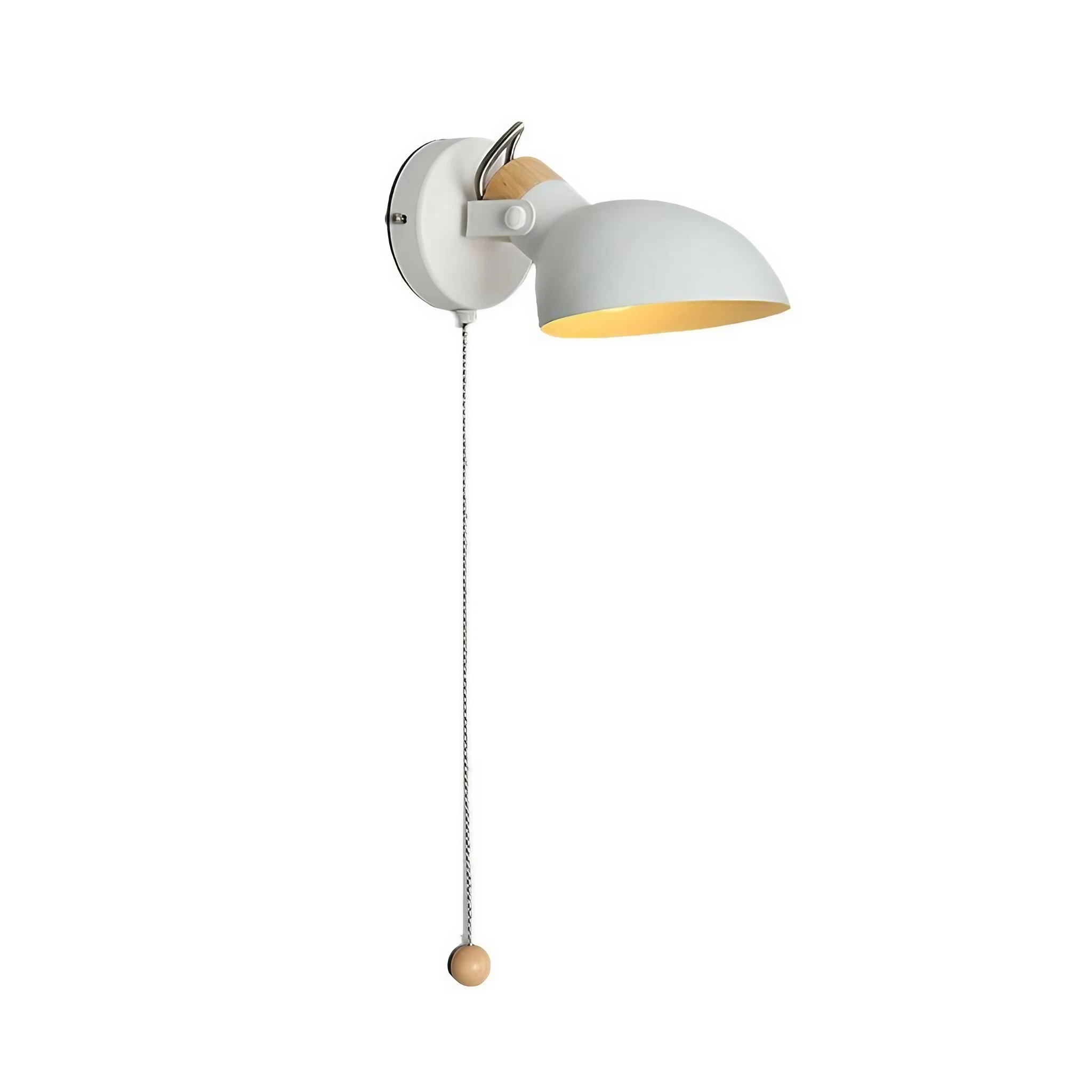 Scandinavische draaibare metalen houten wandlamp HL74
