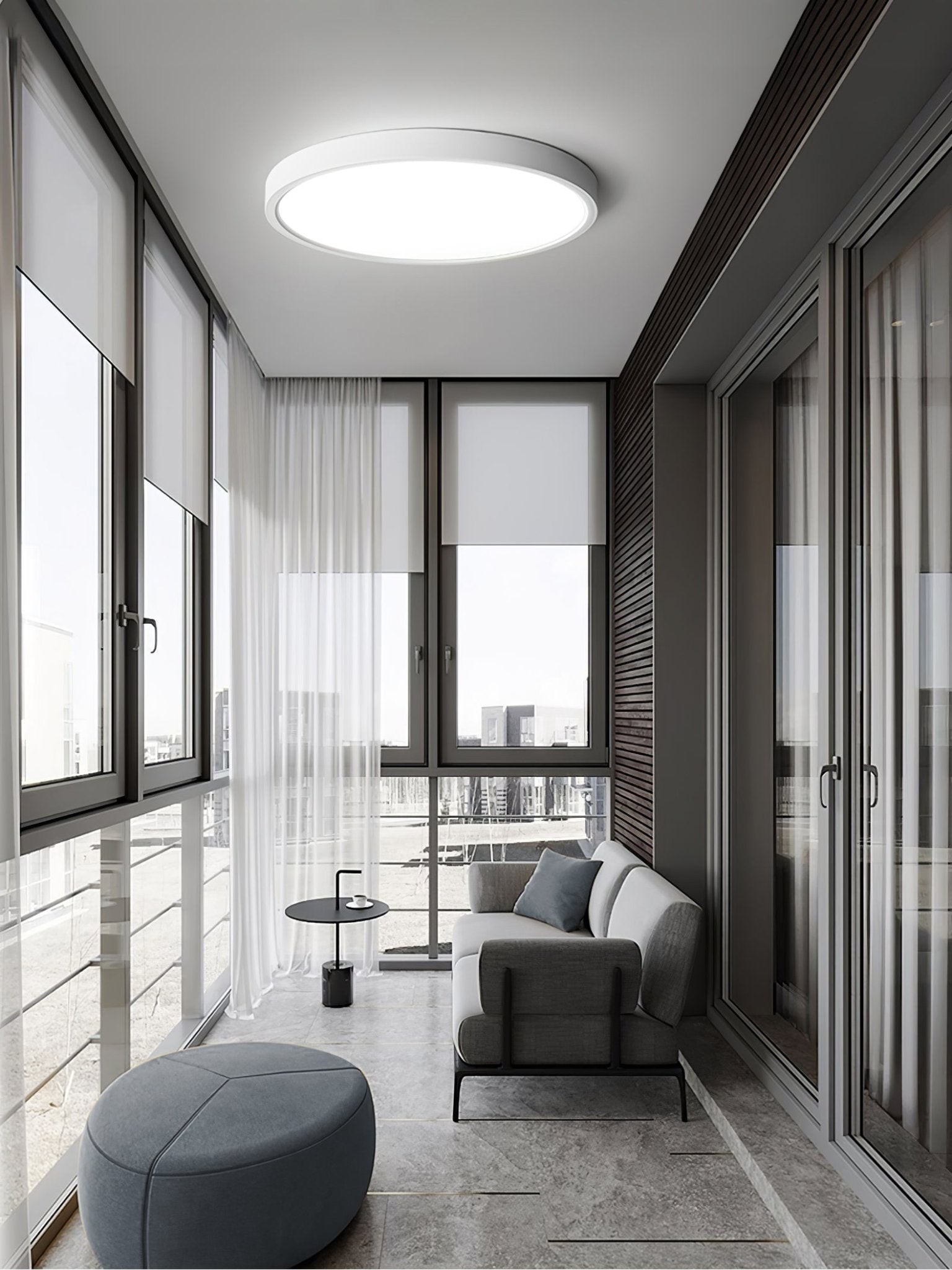 Minimalistische moderne ronde plafondlamp van acryl voor slaapkamer HL340