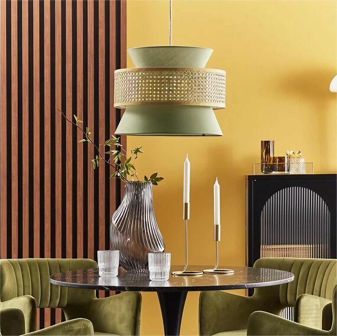 Rustieke Geribbelde Rotan Hanglamp HL03