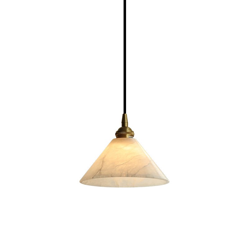Conische messing albasten hanglamp HL2978