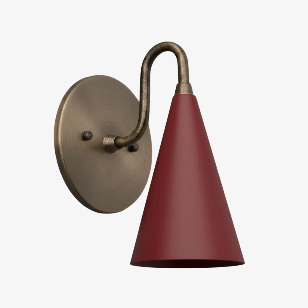 Curva metalen kegelvormige wandlamp - Vintage messing wandlamp voor hal of trappenhuis HL1967