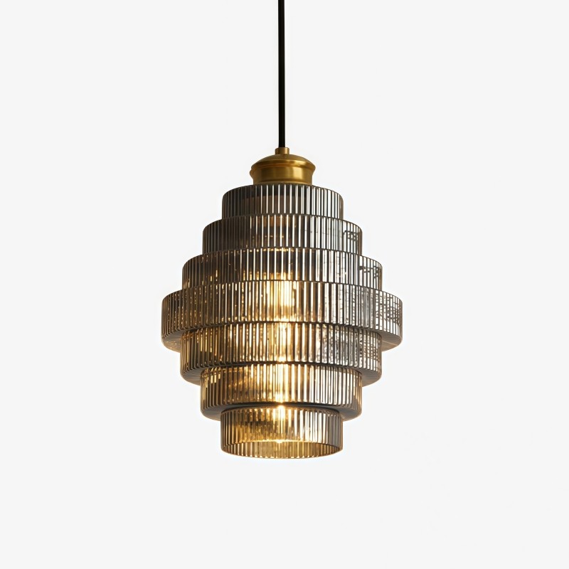Moderne Creatieve Hanglamp van Geplooid Glas - Flesvormige Hanglamp voor de Eetkamer HL615