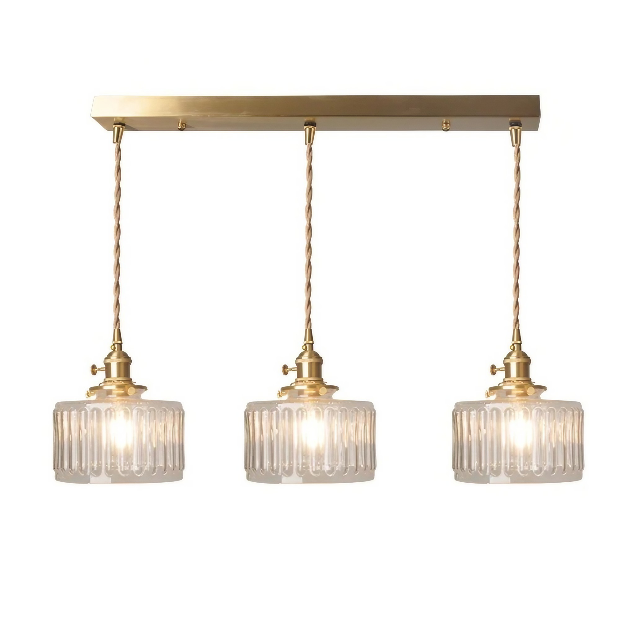 Retro Korte Cilinder Golvende Glazen Hanglamp HL315