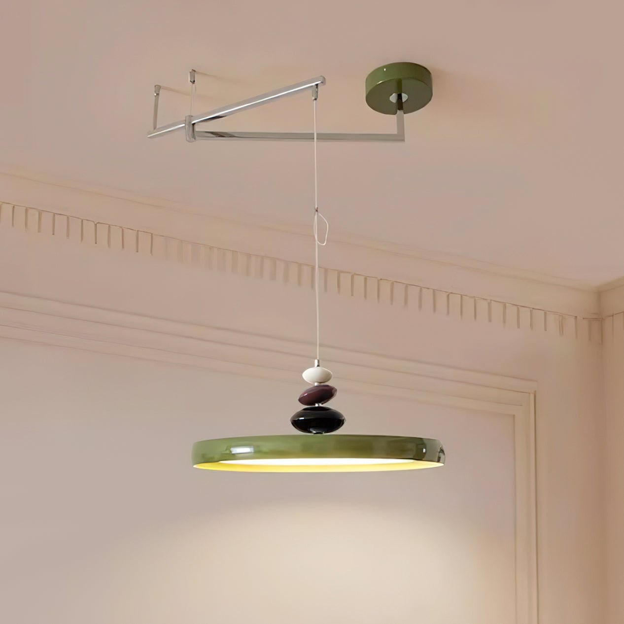 Hanglamp met zwenkarm van steen HL906