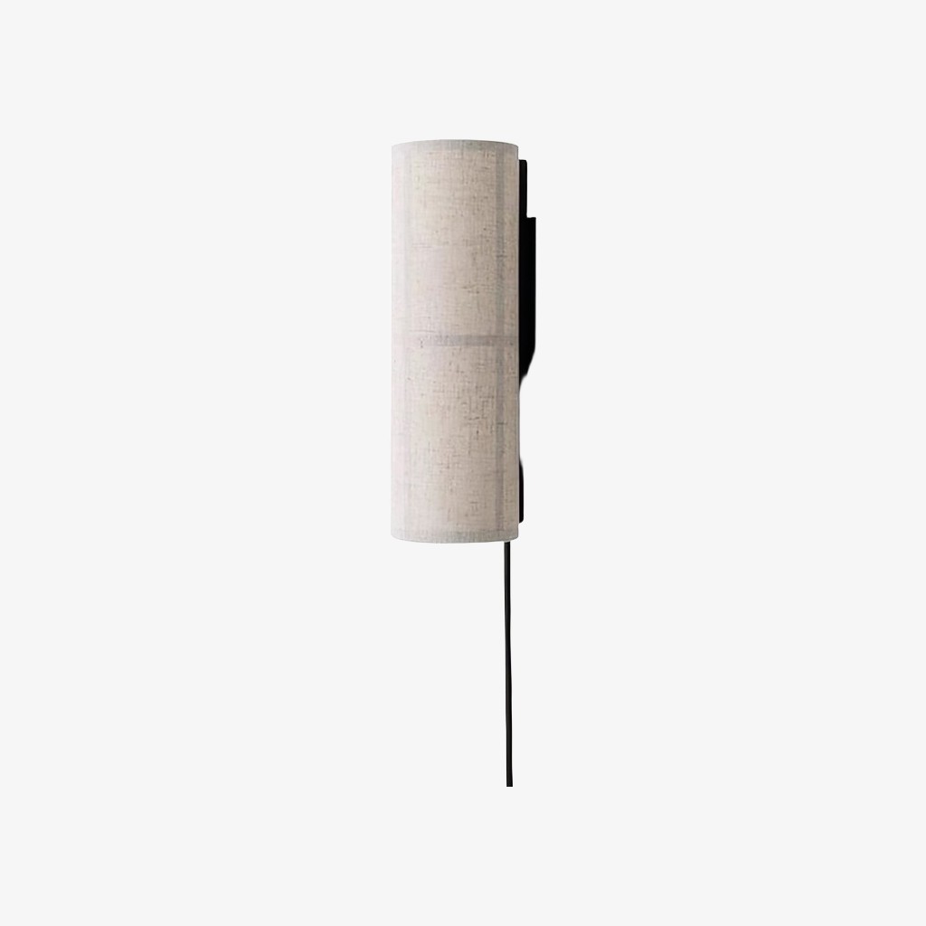 Cylume Cilindervormige Stoffen Wandlamp met Stekker - Minimalistische Wandlamp voor Slaapkamer en Woonkamer HL2335