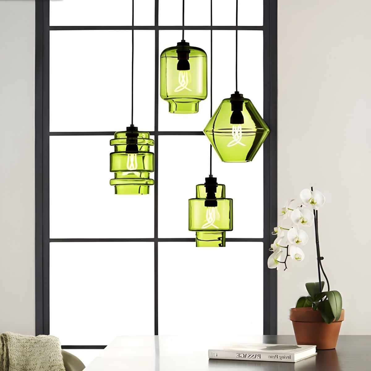 Hanglamp in de Crystalline-serie - Geblazen Glas Veelkleurige Glazen Hanglamp HL1056